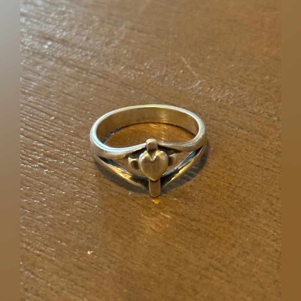 Sterling Silver - Heart Cross James Avery Ring - Size 6